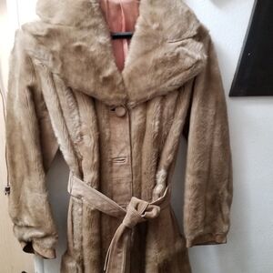 Elegant Tan Fur Coat